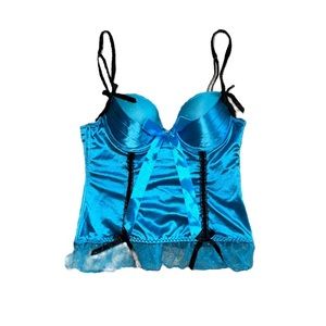 S vintage silk slip corset bustier